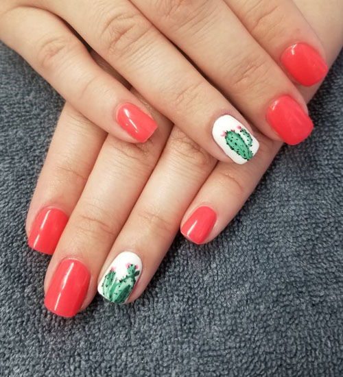 Yaz Nail Art Tasarımları Desert Tree 1