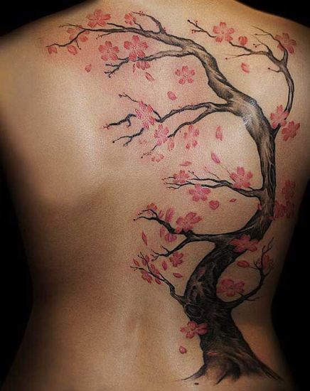 Kiniškų vyšnių žiedų tatuiruotės