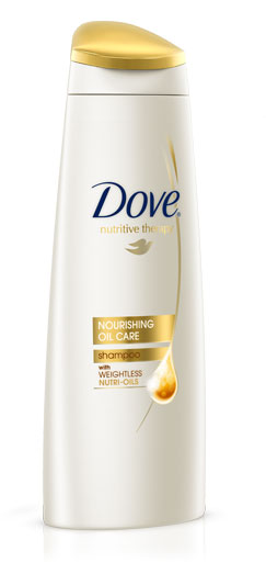 „Dove Nutritive Therapy“ maitinamojo aliejaus priežiūros šampūnas