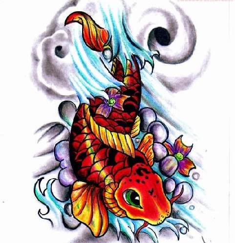 „Dragon Koi Fish“ tatuiruotė