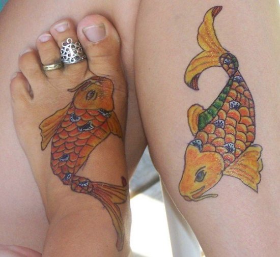 Animacinės „Koi Fish“ tatuiruotės