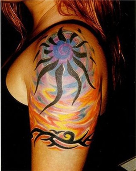 „Bright Arms Sun“ tatuiruotės mergaitėms