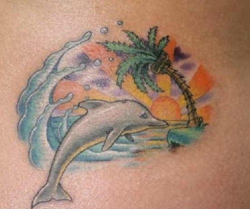 delfinų tatuiruočių dizainas 1
