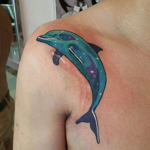 Delfinų tatuiruočių dizainas 10