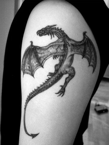 Driežo drakono tatuiruotė ant rankos