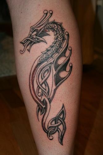 Gražus keltų drakono tatuiruotės dizainas