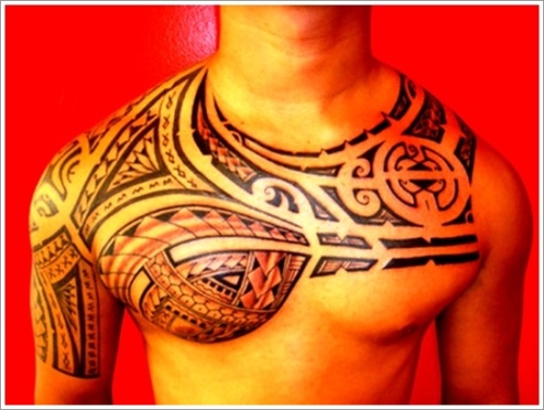 Maori Göğüs Dövme Tasarımı