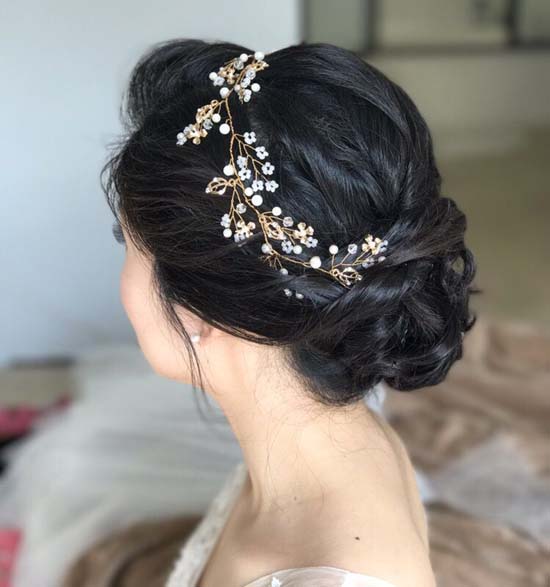 Düğünler için Asya Saç Updos