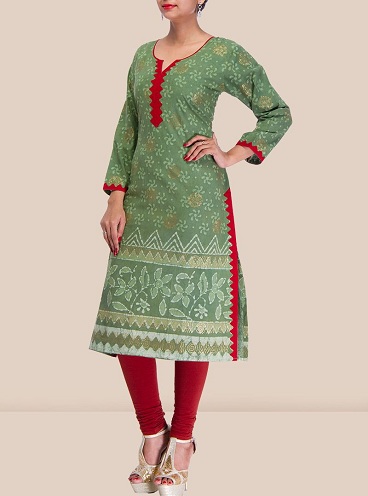 Batik Baskı Salwar Kameez Tasarım