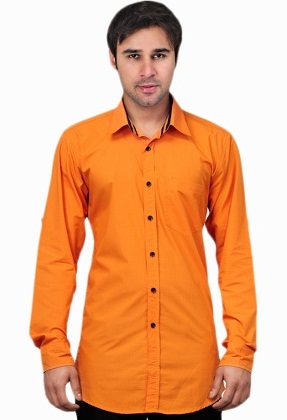 Ryškiai oranžiniai tradiciniai placket vyriški marškinėliai