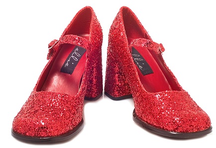 Raudonos spalvos blizgantys vakarėlio batai moterims