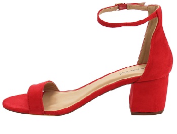 Ofis Giyim Ayak Bileği Topuklu Kırmızı Ayakkabı