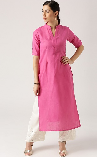 Pembe Düz Kurta