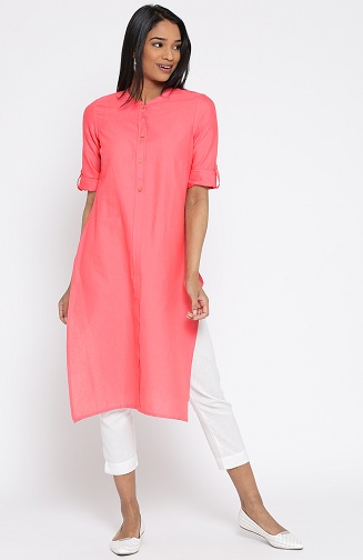 Pembe Düz Kurta