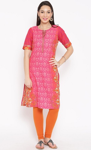 Pembe Baskılı Kurta