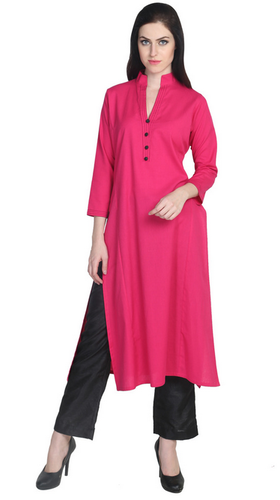 Pembe Günlük Pamuklu Kurta