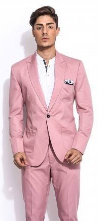 Mr Düğme Pembe Solid Blazer