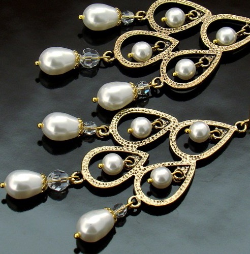 „Swarovski“ ilgi krištolo perlų auskarai