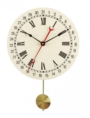 Kalendorinis kvarcinis švytuoklinis laikrodis