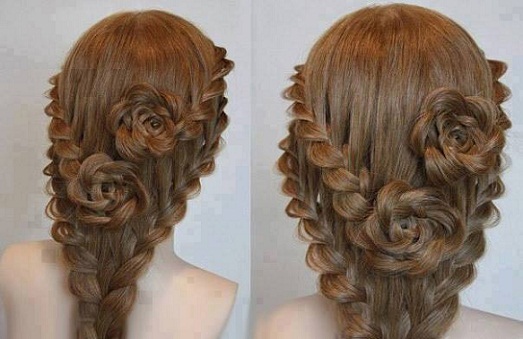Rožių pumpurų šukuosena mergaitėms