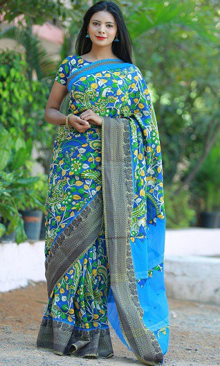 Saree ile Kalamkari Bluz