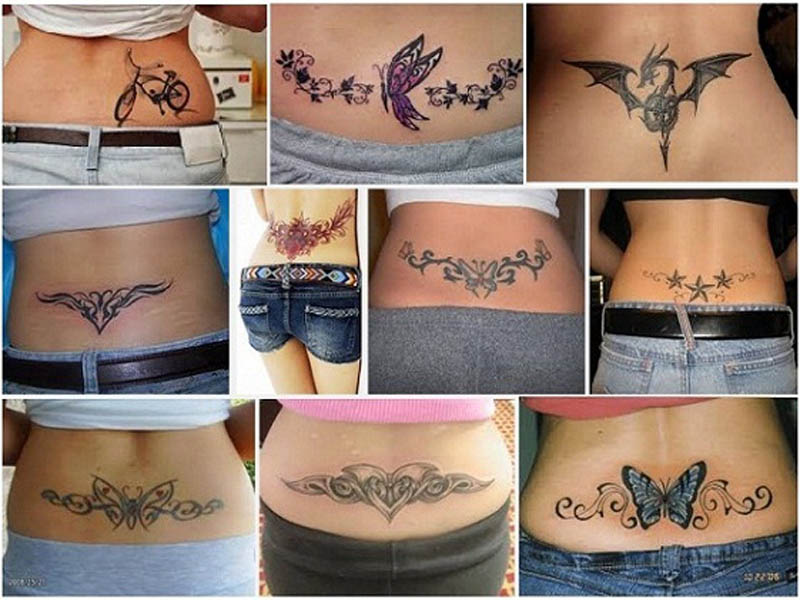 apatinės nugaros tatuiruotės dizainas