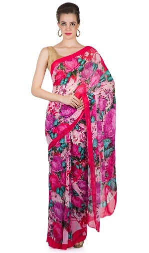 Daugiaspalvis Georgette Sarees