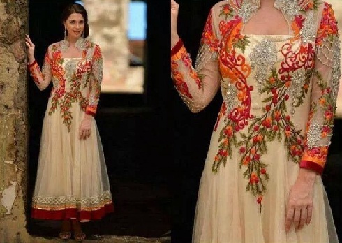 İşlemeli Pakistan Frocks