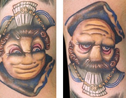 Asmens veidas Ambigramos tatuiruotės menas