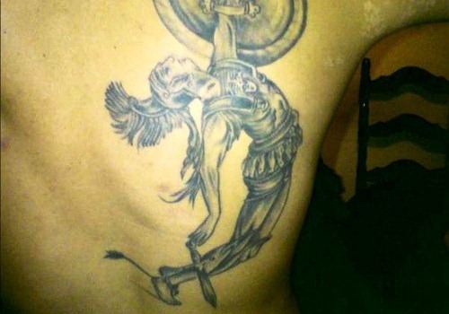 Achilas, graikų kario tatuiruotė