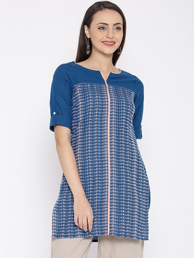 AUELIA Mavi Desenli Kurti