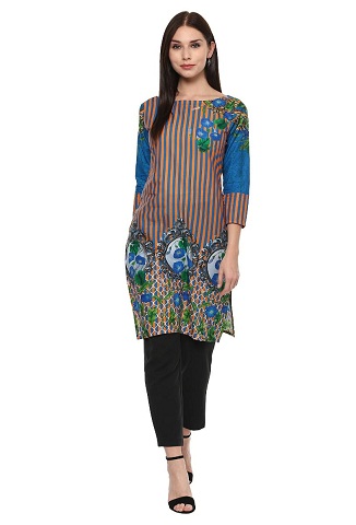 Ahalyaa Cotton Pakistano stiliaus Kurta moterims