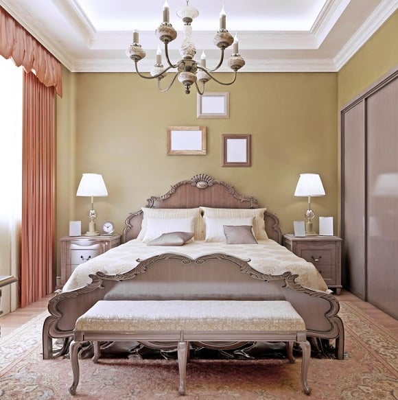 Pagrindinio miegamojo lubų dizainas