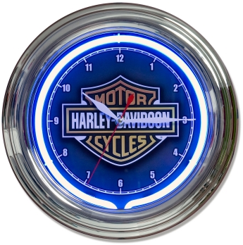 „Harley Davidson“ mėlynas neoninis laikrodis