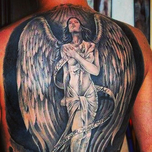 Viso dydžio angelo tatuiruotės