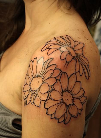 Geriausias Daisy tatuiruotės dizainas