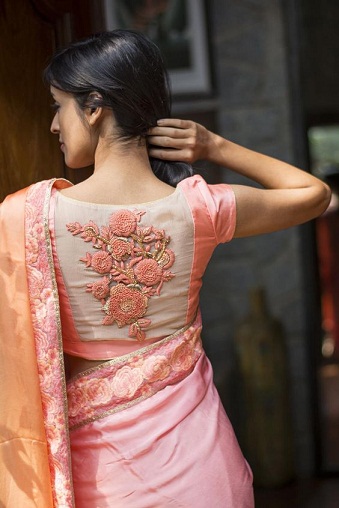 İpek Sarees İçin Pembe Bluz