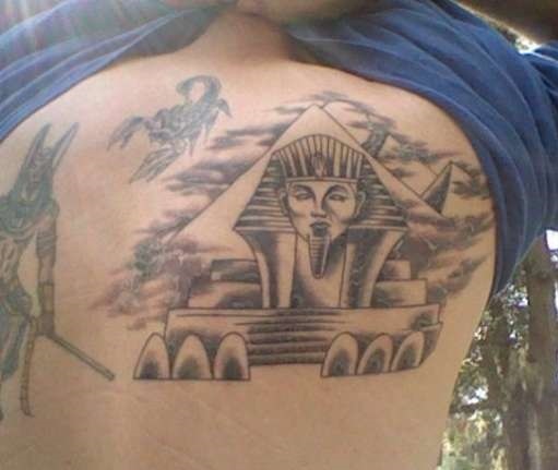 Egipto tatuiruotės „Sfinksas“ dizainas