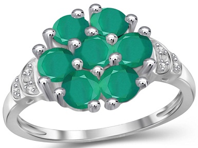 Akcentinis smaragdo brangakmenio žiedas