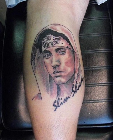 Riešo tatuiruotė su Eminemo „Slim Shady“ trečiuoju albumu