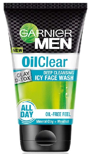 Garnier Men Oil Clear Clay D Tox giliai valantis ledinis veido prausiklis