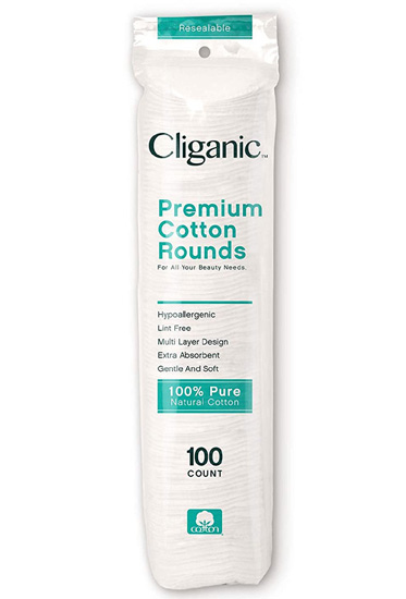 „Cliganic Premium Cotton Rounds“ veidui
