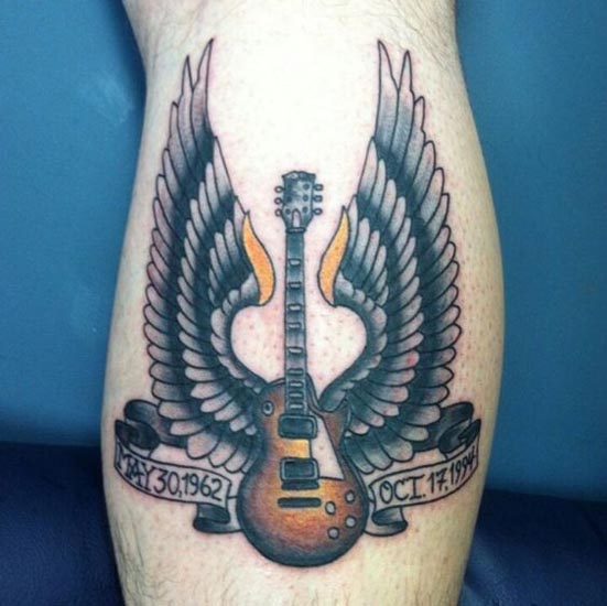 Geriausi gitaros tatuiruočių dizainai 5