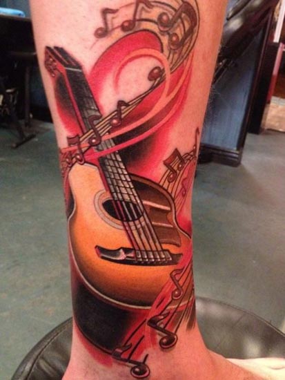 Geriausi gitaros tatuiruočių dizainai 9