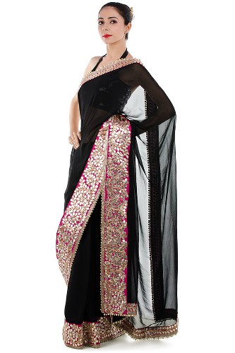 Juoda Gota Patti Lace Saree