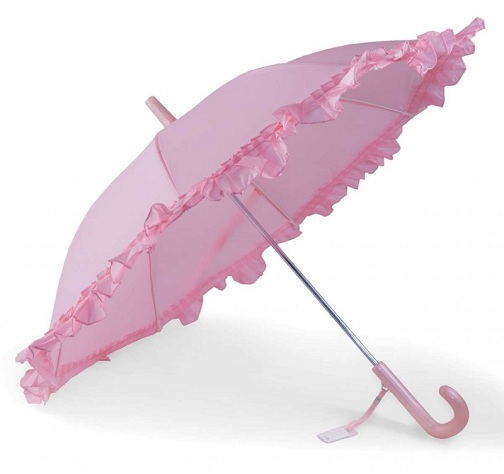 Rožinis skėtis mergaitėms
