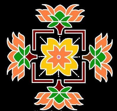 „Lotus Kolangal Rangoli“ dizainas