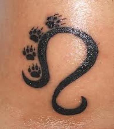 Zodiakas su Liūto letenų tatuiruočių dizainu