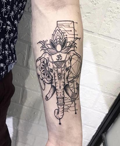 Geriausi Lord Ganesha tatuiruočių dizainai 1