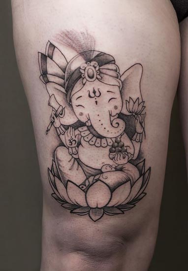 Geriausi Lord Ganesha tatuiruočių dizainai 2